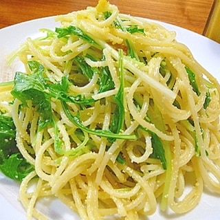 生からすみと水菜のスパゲッティ　タラコスパ版も！